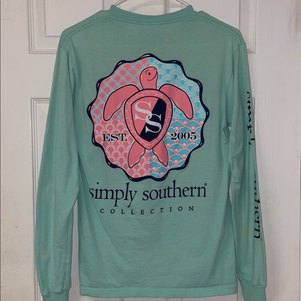 Simply Southern Long Sleeve T-Shirt, Teal, Size S